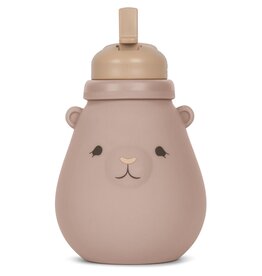 Konges Slojd Gourde en silicone petit ours - Blush