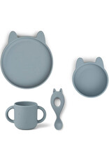 Liewood Coffret repas Vivi en silicone - Lapin - bleu