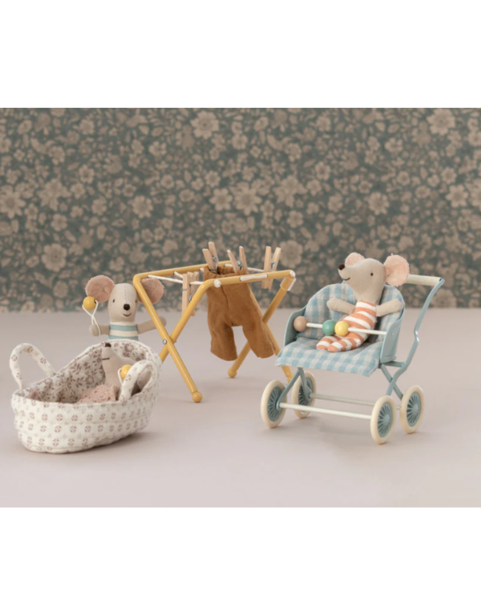 MAILEG Poussette  baby mice - mint