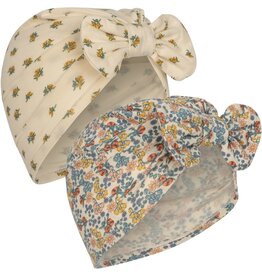 Konges Slojd Lot de 2 bonnets bambi - Peonia limone/bibi fleur