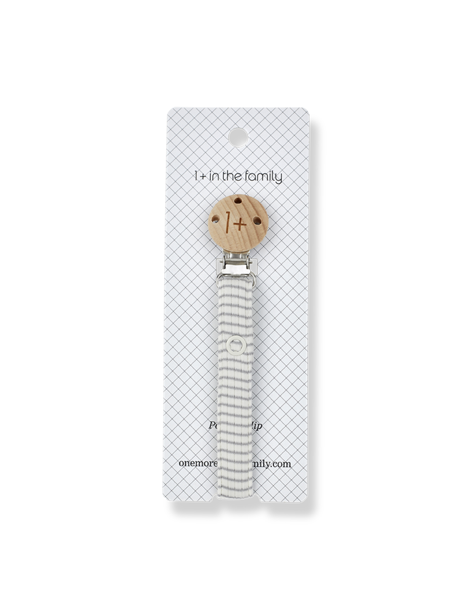 1+in the family Pacifier clip - smoky- ivory