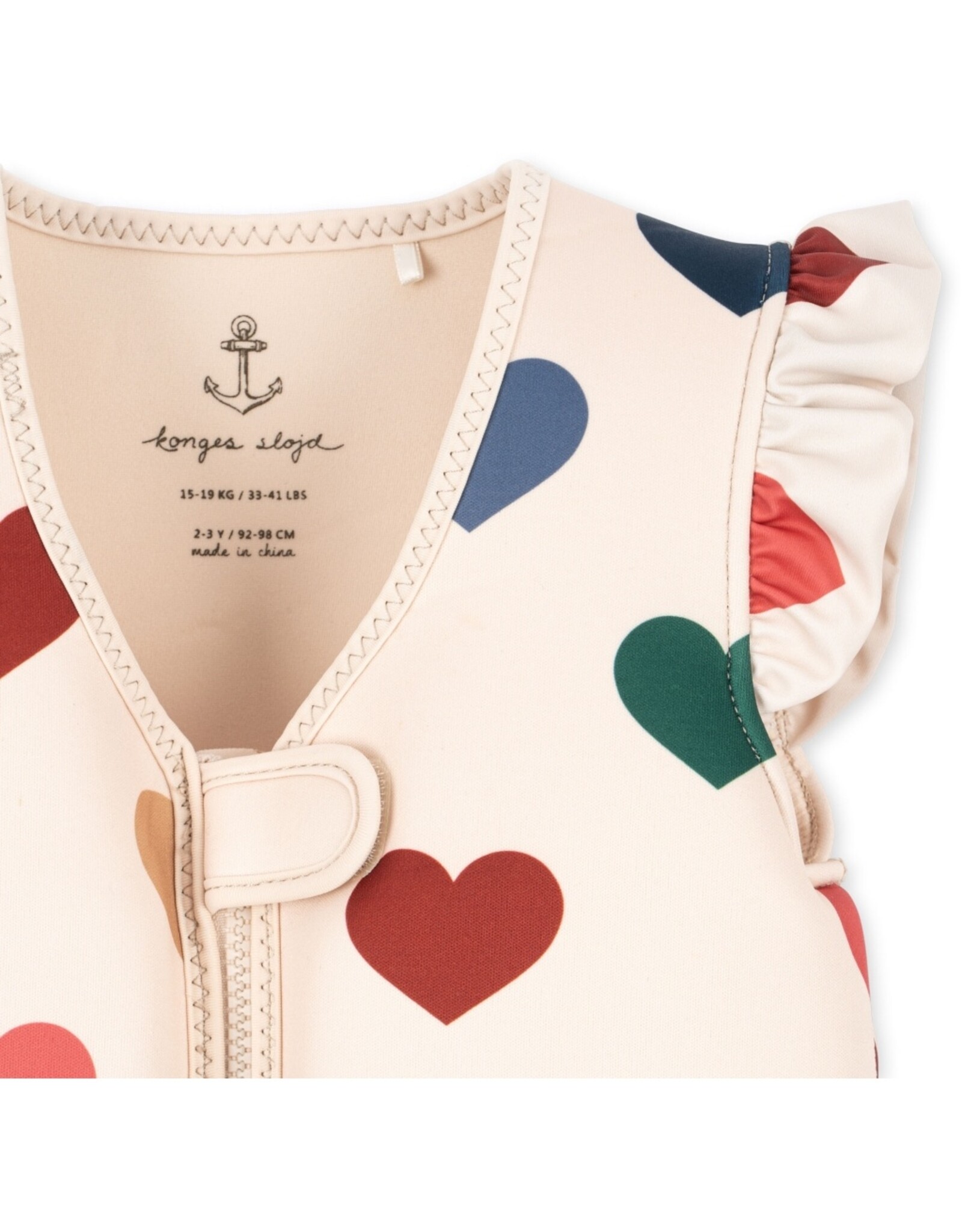 Konges Slojd Gilet de sauvetage avec volants - Coeur multicolor