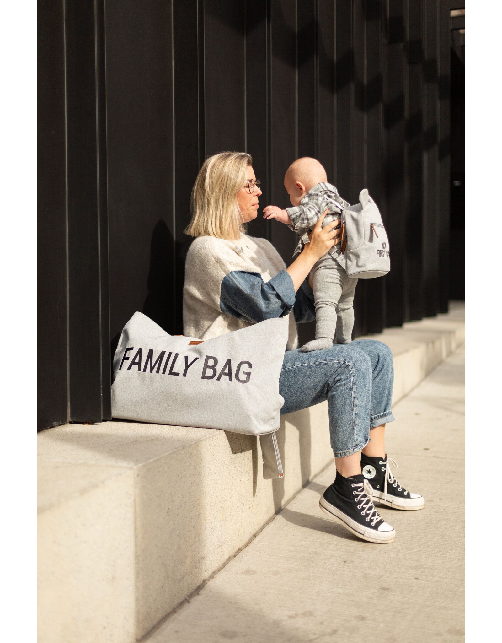 Childhome Family bag - Canvas - Gris