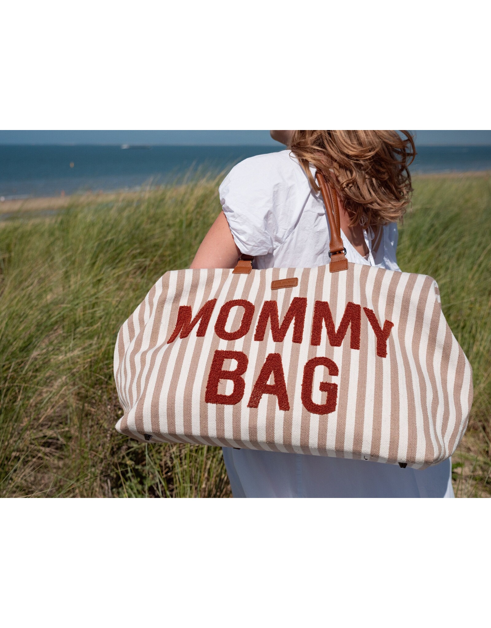 Childhome Mommy Bag - Rayures - nude