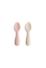 Mushie Set 2 cuillères Starter en silicone  -  Blush / Shifting Sand