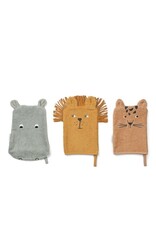 Liewood Lot de 3 gants de toilette - Safari mix