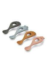 Liewood Lot de 4 cuillères d'apprentissage silicone Liva - Safari rose