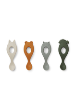 Liewood Lot de 4 cuillères silicone Liva - Hunther green