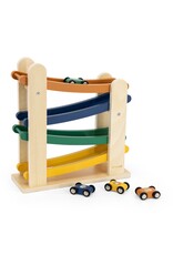 Trixie Rampe de course en bois avec 4 voitures