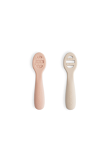 Mushie Lot de 2 cuillères d'apprentissage - blush / sand