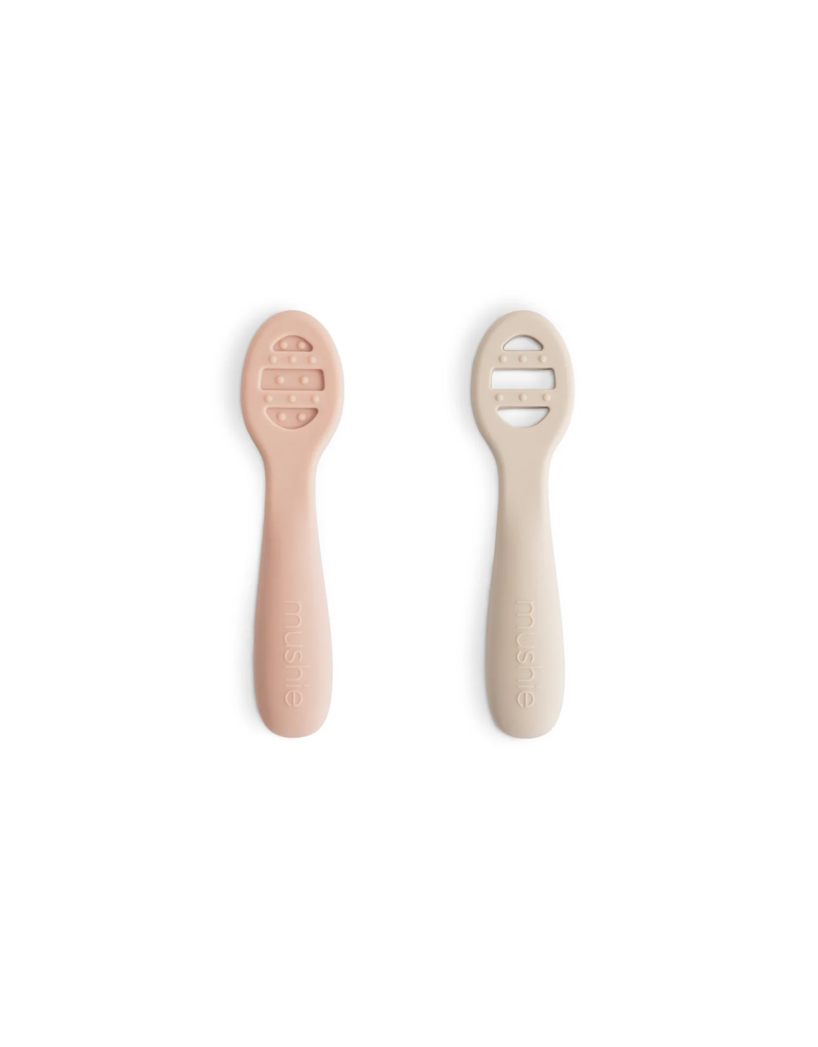 Mushie Lot de 2 cuillères d'apprentissage - blush / sand