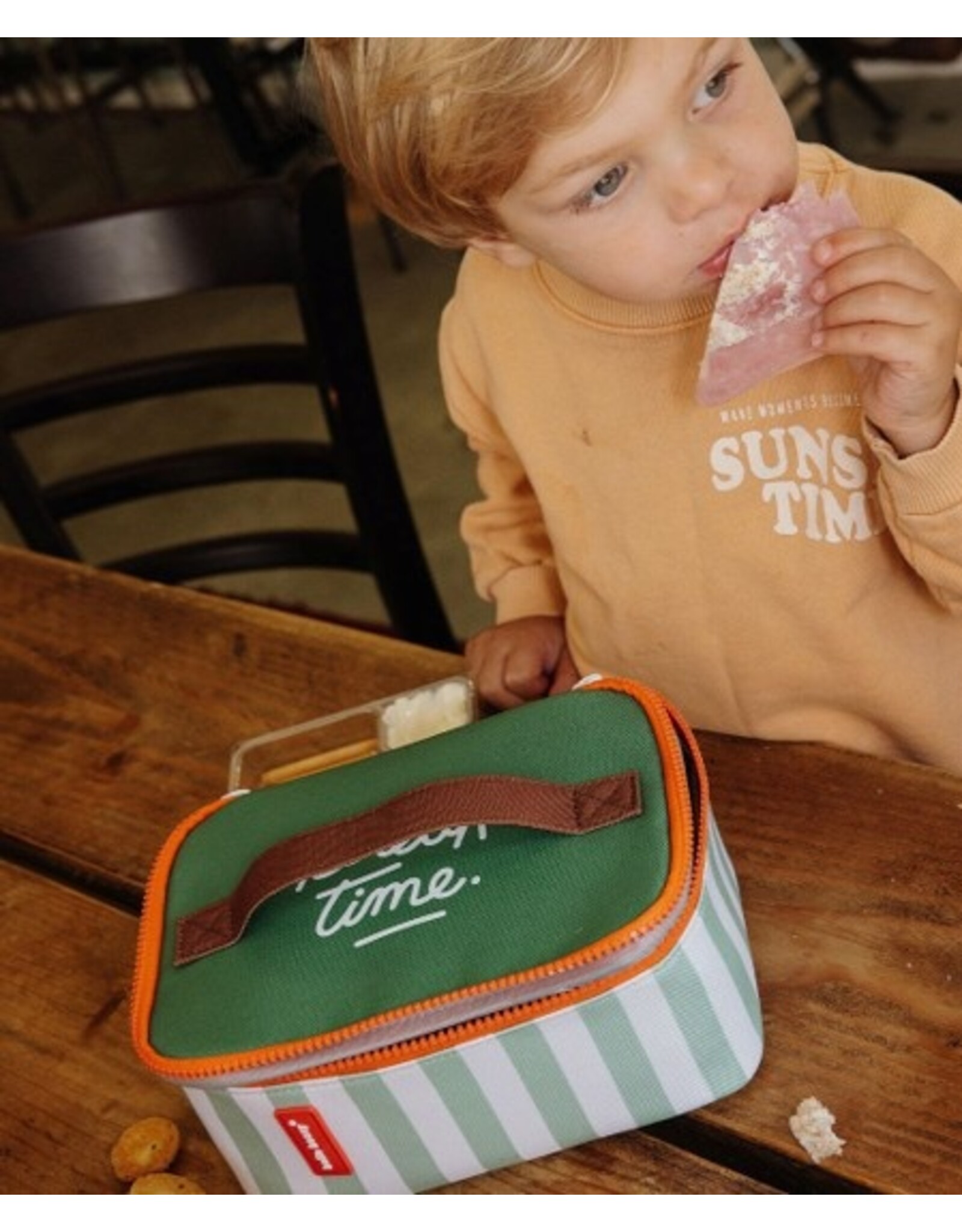Hello Hossy Sac repas - green stripes