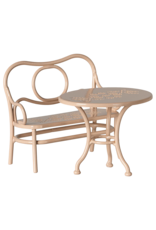 MAILEG Table et banc - rose pale