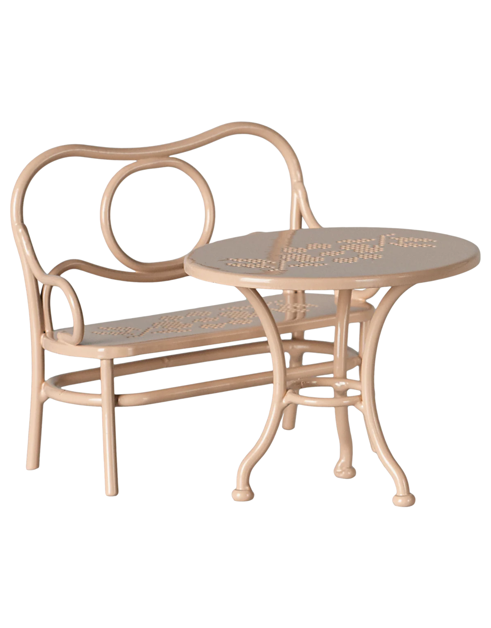 MAILEG Table et banc - rose pale