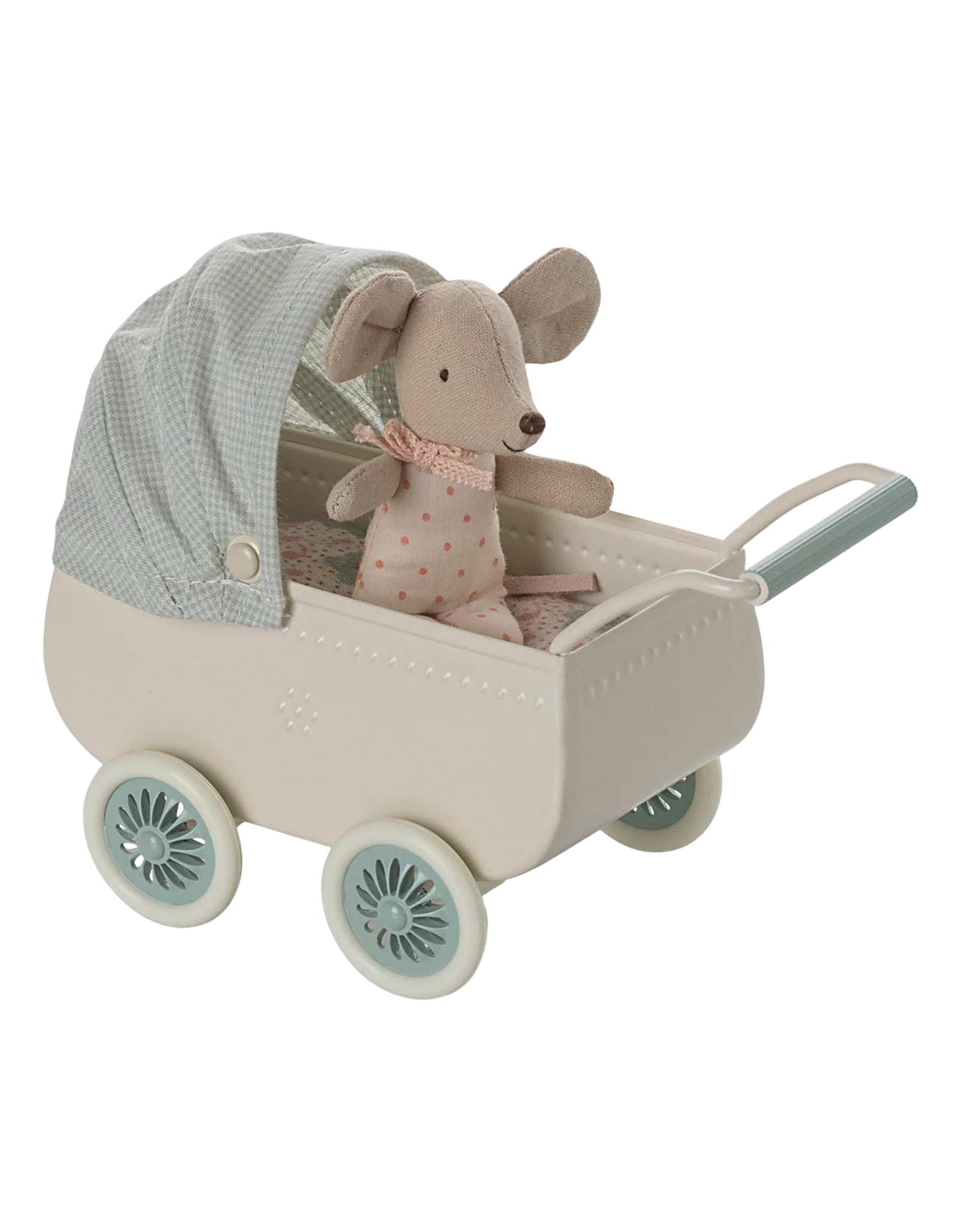 MAILEG Landau incluant un bébé souris - menthe