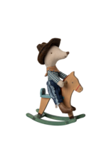 MAILEG Souris Cow-boy sur son cheval à bascule, Petit frère