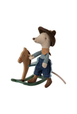 MAILEG Souris Cow-boy sur son cheval à bascule, Petit frère