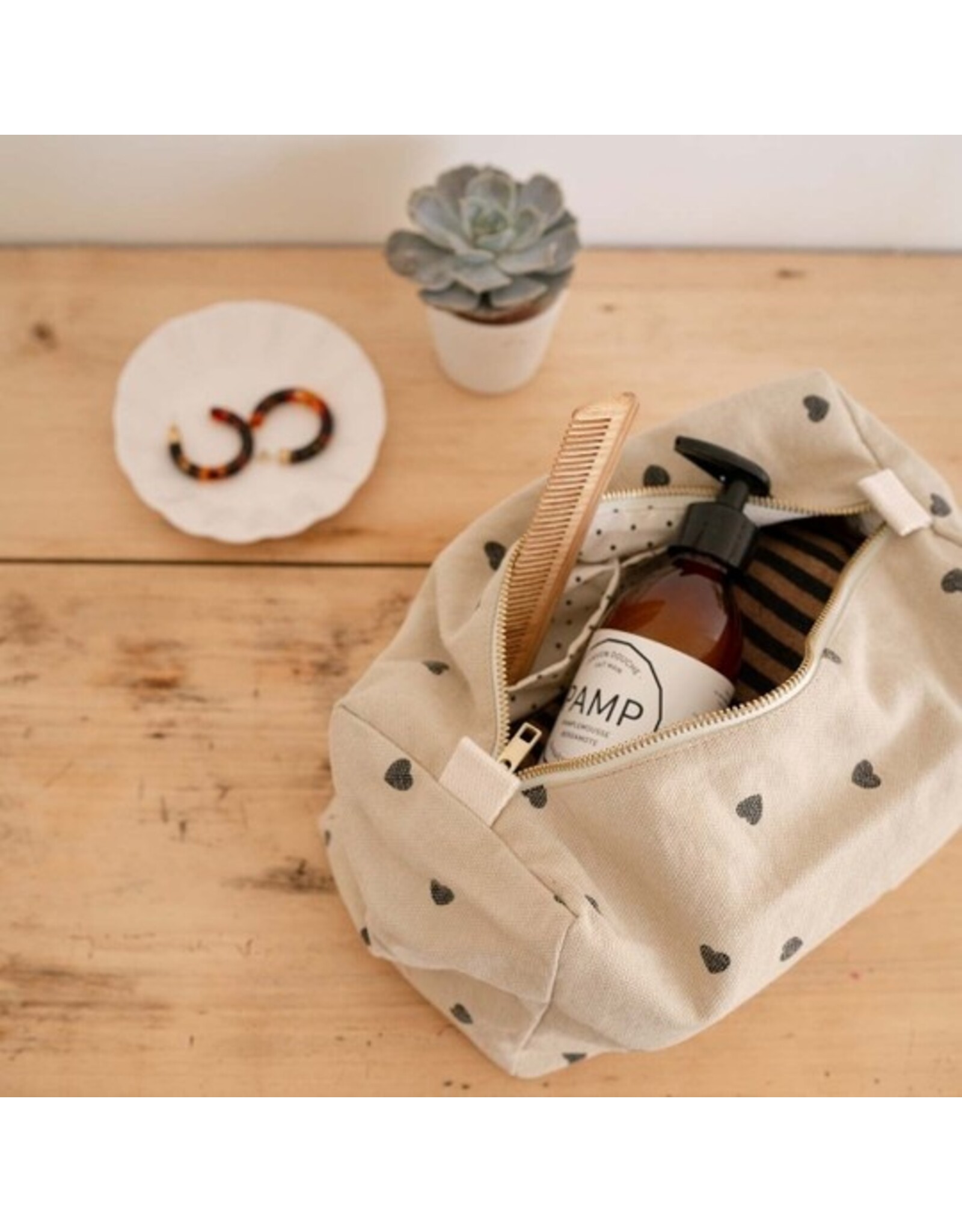 Rose in april Trousse de toilette VIC - Coeur sand