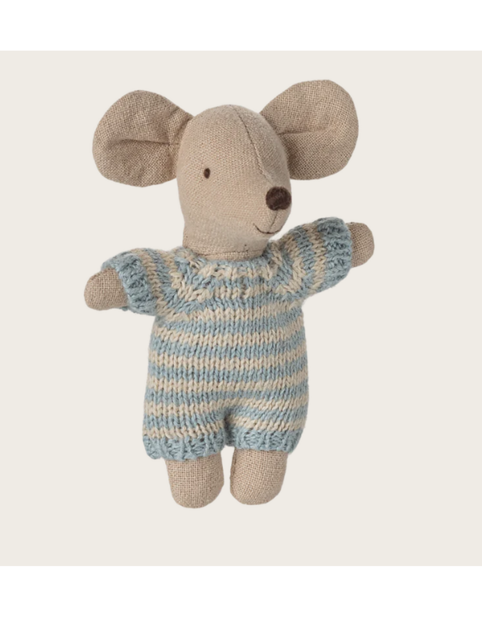 MAILEG Bébé souris dans son couffin - Bleu