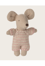 MAILEG Bébé souris dans son couffin - rose