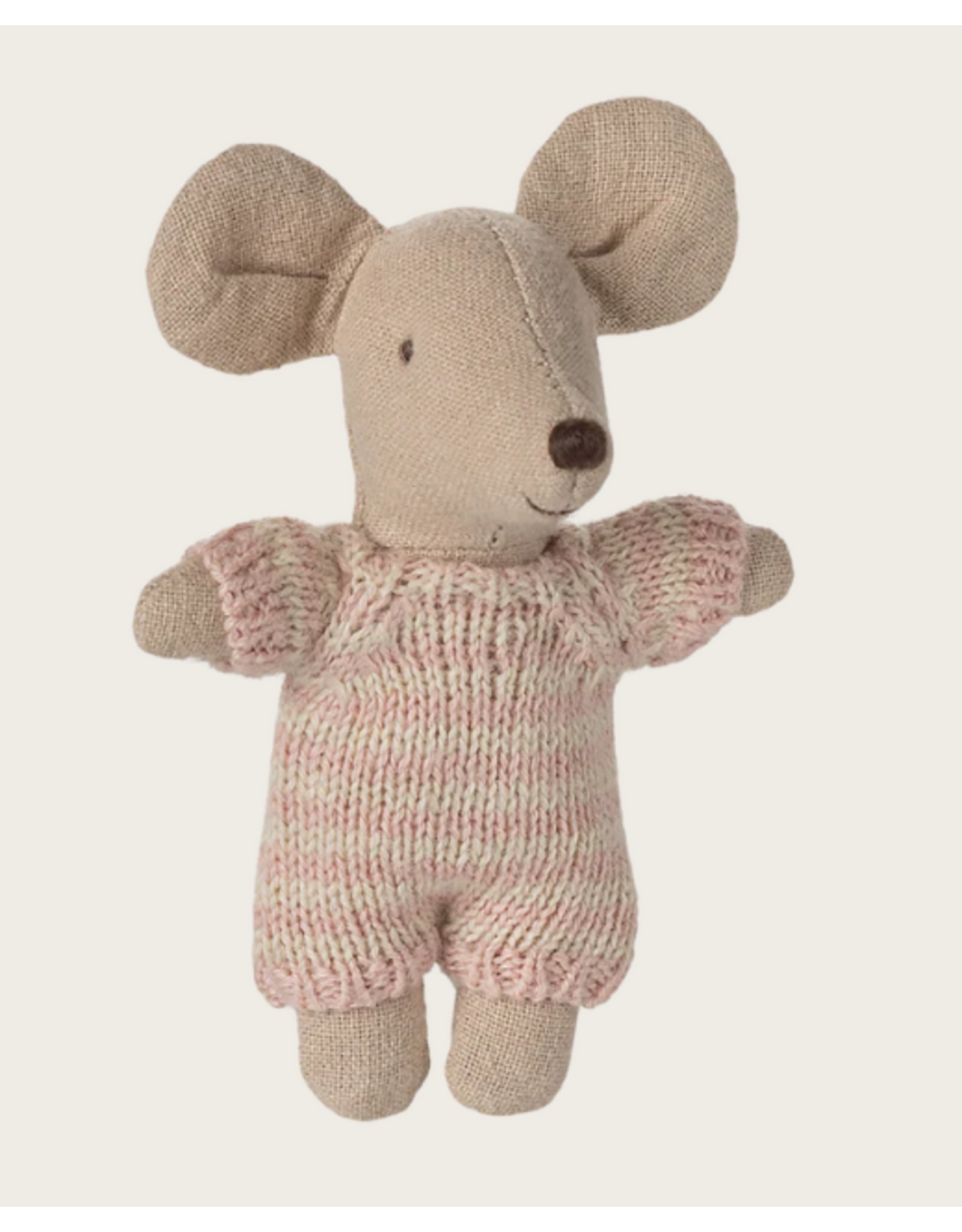 MAILEG Bébé souris dans son couffin - rose