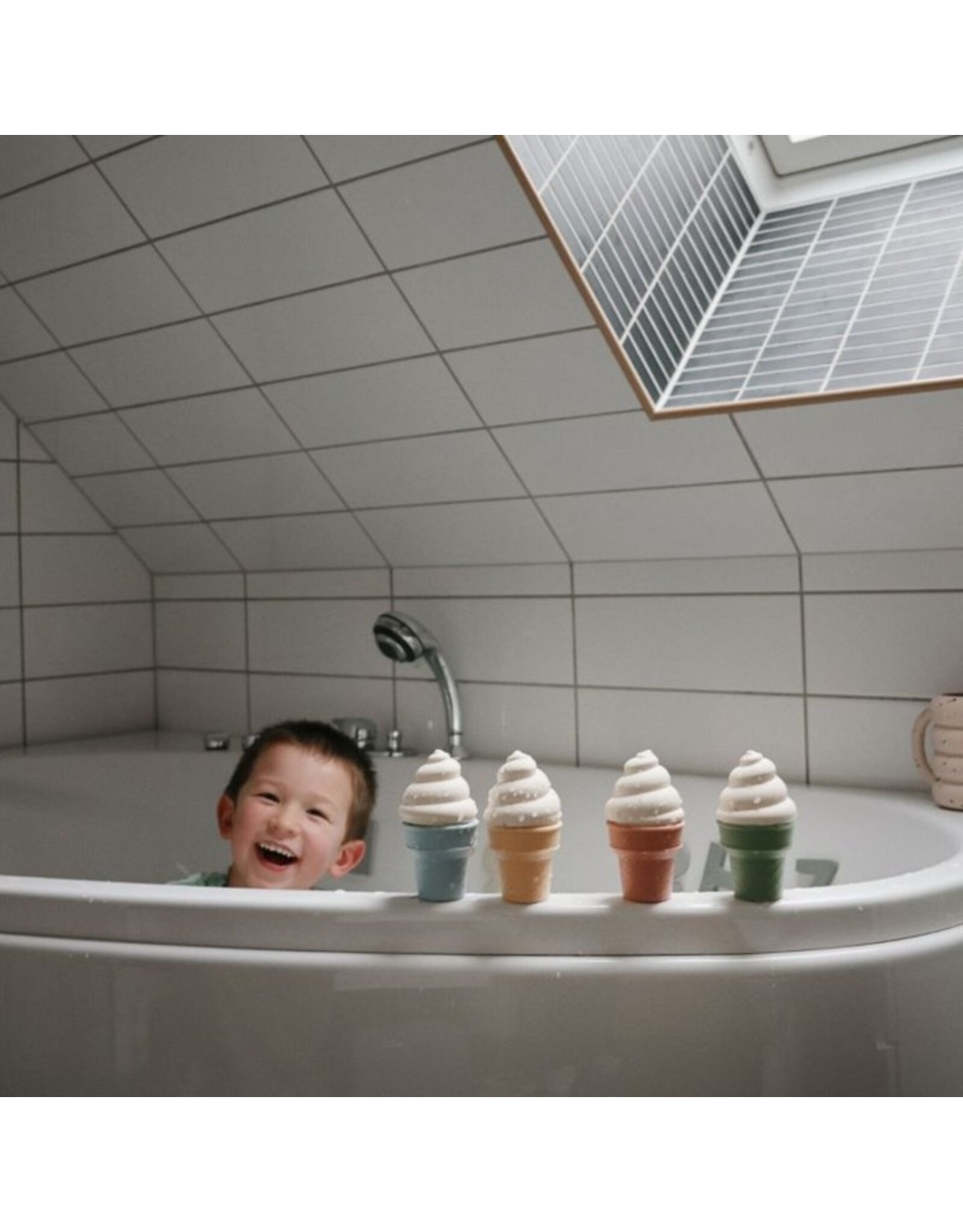 Mushie Lot de 4 jouets de bain Ice Cream