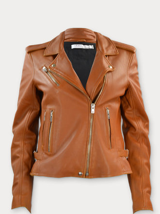 IRO IRO Newhan jacket leer Cognac IRO IRO Newhan jacket leer Cognac