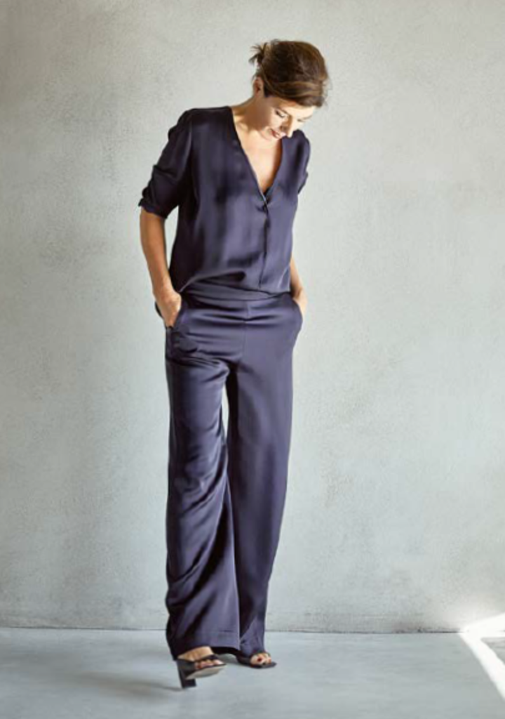 Woman By Earn Lizzy Satin broek black - RIVS