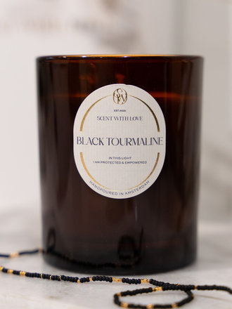 Scent With Love Scent With Love Crystal Candle Geurkaars Black Tourmaline Scent With Love Scent With Love Crystal Candle Geurkaars Black Tourmaline