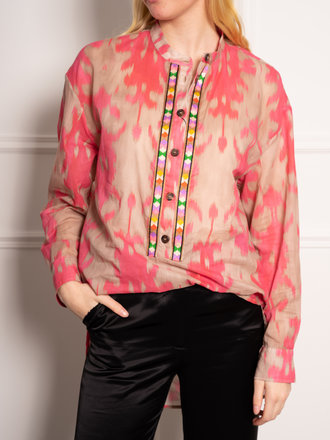 Bazar Deluxe Bazar Deluxe Cotton Printed Shirt camel/pink Bazar Deluxe Bazar Deluxe Cotton Printed Shirt camel/pink