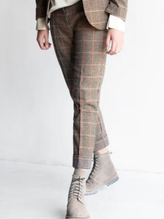 Woman By Earn Woman by Earn Brad Wool Check camel dessin Woman By Earn Woman by Earn Brad Wool Check camel dessin