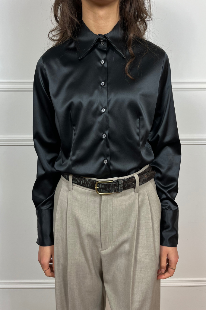 Robert Friedman Glansblouse Stefi black - RIVS