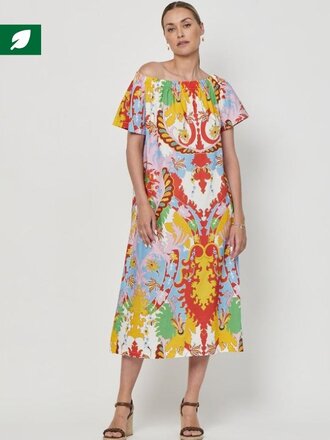 La Salle La Salle Printed Off-Shoulder Dress capri La Salle La Salle Printed Off-Shoulder Dress capri