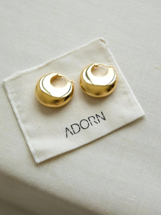 ADORN ADORN Moon Drop Earring Large gold high polish ADORN ADORN Moon Drop Earring Large gold high polish