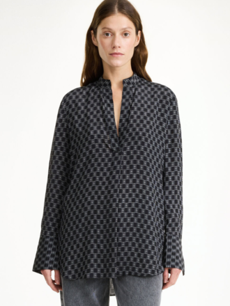 Malene Birger Malene Birger Mabillon Shirt mono lined black Malene Birger Malene Birger Mabillon Shirt mono lined black