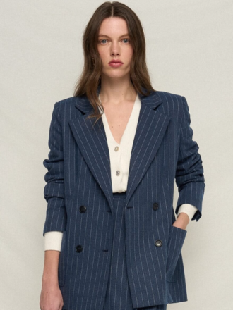 Janice Janice Martin Blazer Streep blauw Janice Janice Martin Blazer Streep blauw