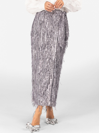 IBANA Ibana Siera Skirt grey fringed IBANA Ibana Siera Skirt grey fringed