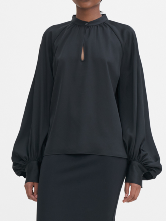 Filippa K Filippa K Stand Collar Blouse black Filippa K Filippa K Stand Collar Blouse black