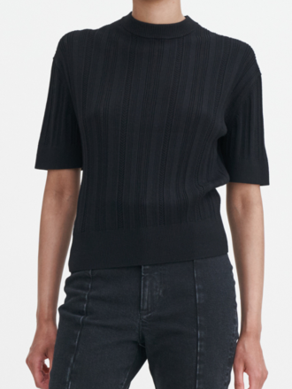 Filippa K Filippa K Braid Knit T-shirt black Filippa K Filippa K Braid Knit T-shirt black