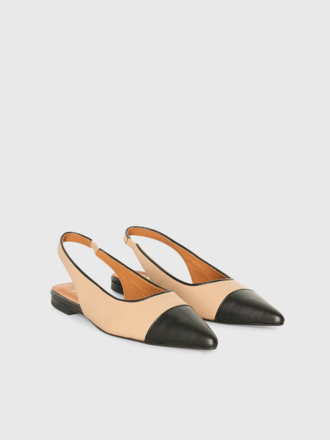 Janice Janice Slingback Loafer Leer nude/zwart Janice Janice Slingback Loafer Leer nude/zwart