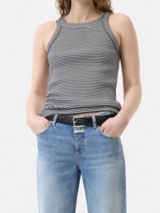 Closed Closed Racer Tank Top striped ivory Closed Closed Racer Tank Top striped ivory