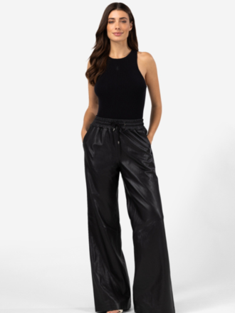 IBANA Ibana Leren Broek Pippa black IBANA Ibana Leren Broek Pippa black