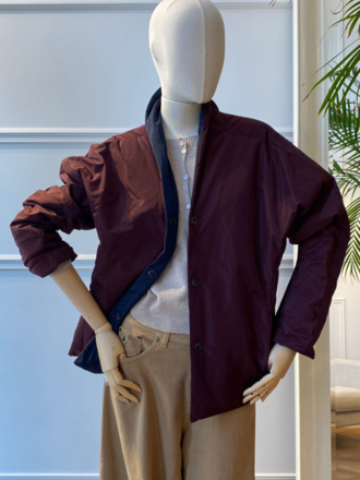 La Salle La Salle Oversized Reversible Jacket purple navy La Salle La Salle Oversized Reversible Jacket purple navy