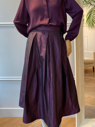 La Salle La Salle Box Pleat Skirt purple La Salle La Salle Box Pleat Skirt purple