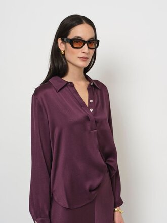 La Salle La Salle V-Neck Loose Fit Top purple La Salle La Salle V-Neck Loose Fit Top purple
