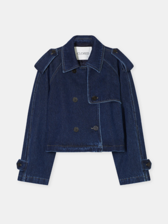 Closed Closed Cropped Trench dark blue Closed Closed Cropped Trench dark blue