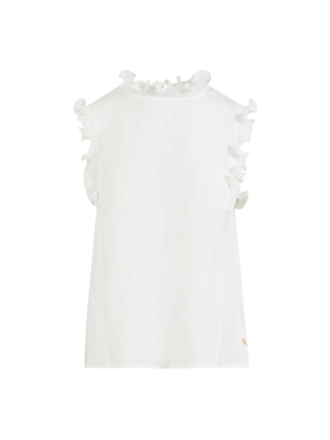 Coster Copenhagen Coster Copenhagen Top with ruffles Off White Coster Copenhagen Coster Copenhagen Top with ruffles Off White