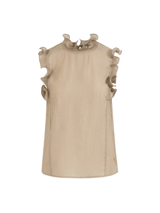 Coster Copenhagen Coster Copenhagen Top with ruffles Grey sand Coster Copenhagen Coster Copenhagen Top with ruffles Grey sand
