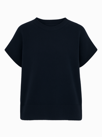 La Salle La Salle Short Sleeve Sweater navy La Salle La Salle Short Sleeve Sweater navy