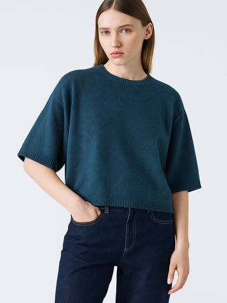 Absolut Cashmere Absolut Cashmere Bettina Trui heathered teal Absolut Cashmere Absolut Cashmere Bettina Trui heathered teal